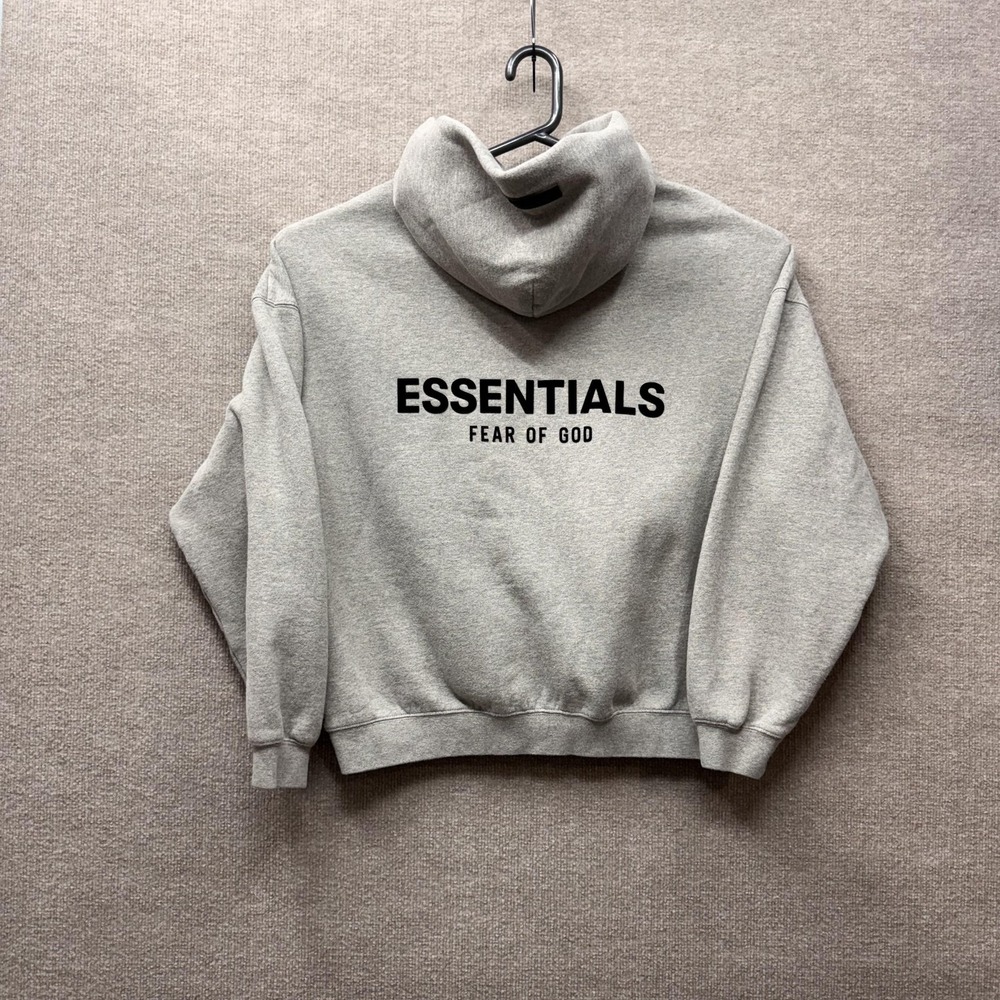 Fear Of God Essentials Hoodie Mens Medium Gray Pullover Streetwear - Picture 2 of 7